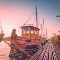 Zeesboot am Hafen von Wieck (Darß / Ostsee)